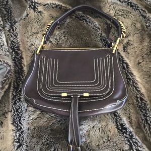 Chloe Marcie Baguette Bag Medium Brown